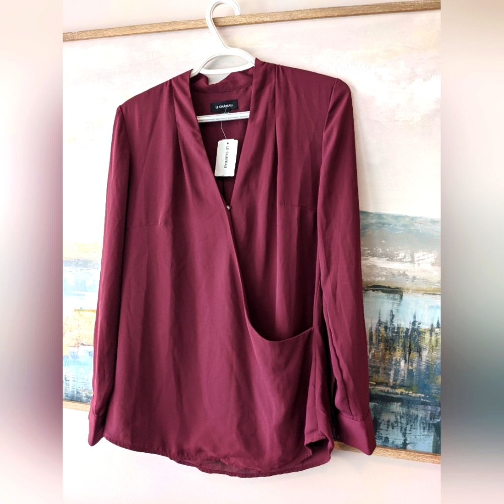 Le Chateau Plum Blouse Size S